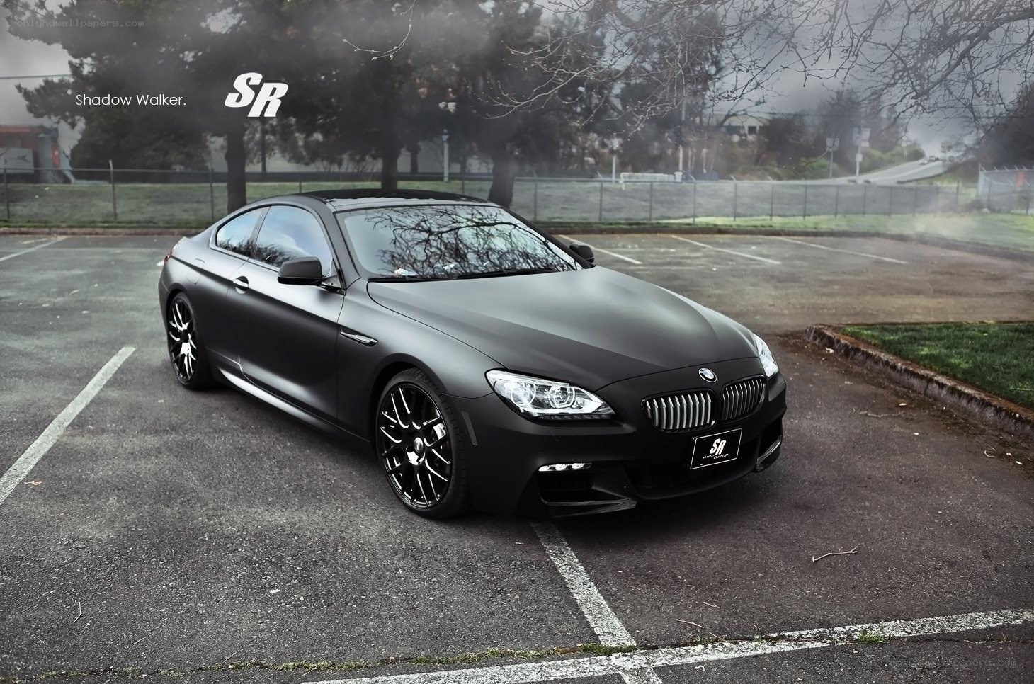 Matte black BMW coupe