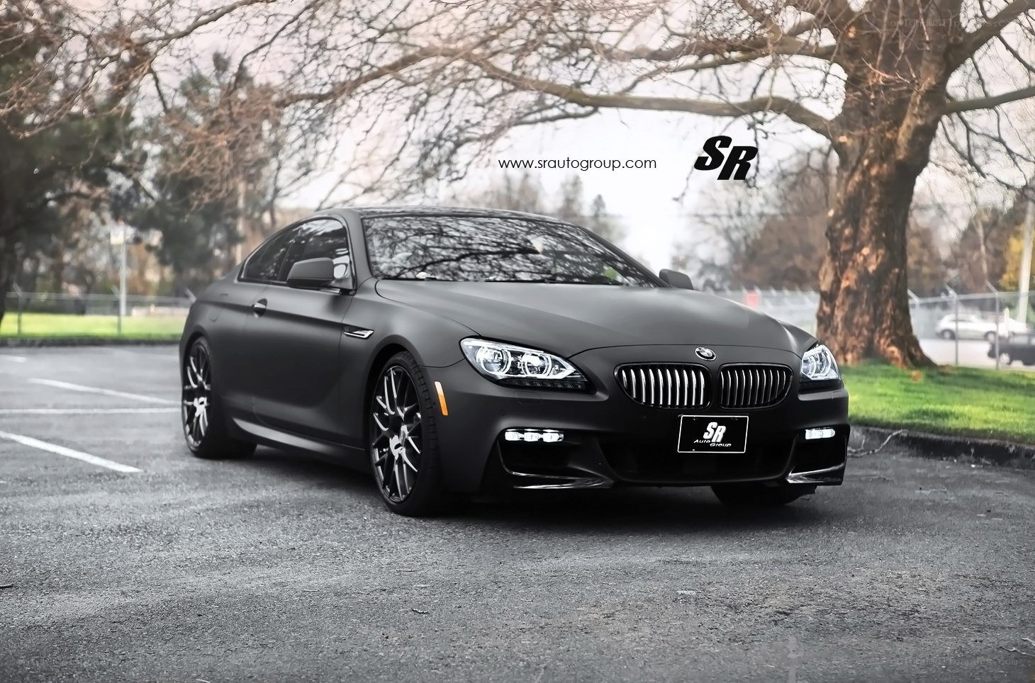 Matte black BMW coupe