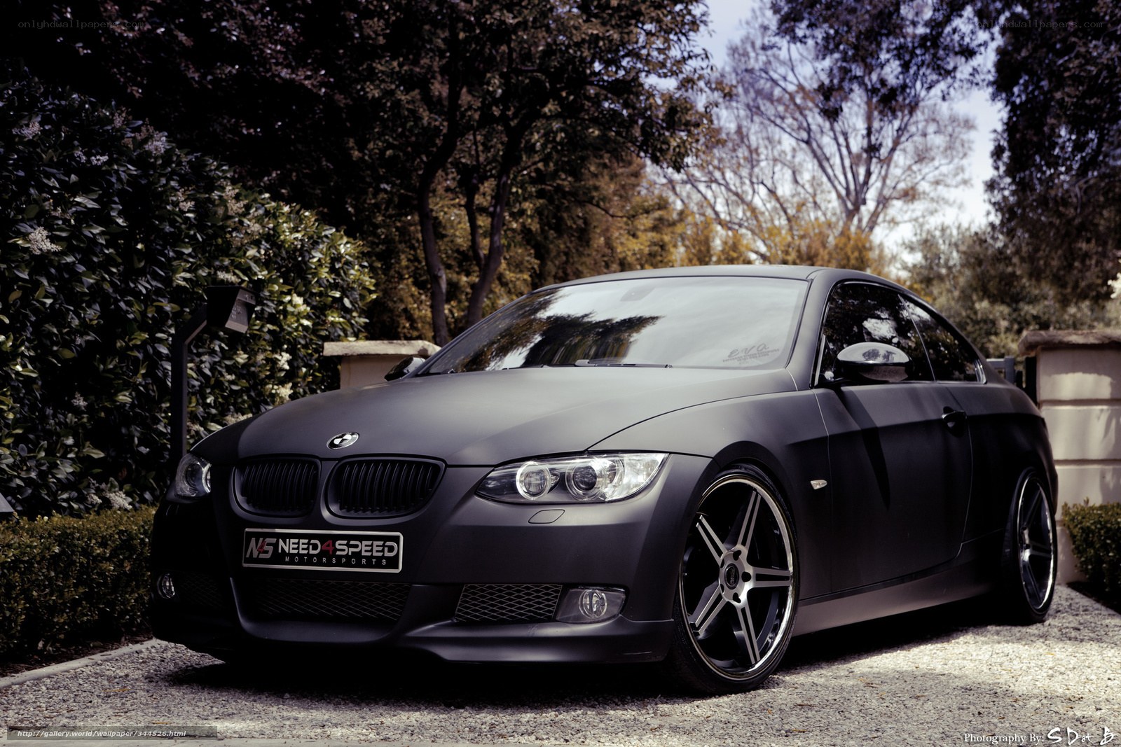 Matte black BMW coupe