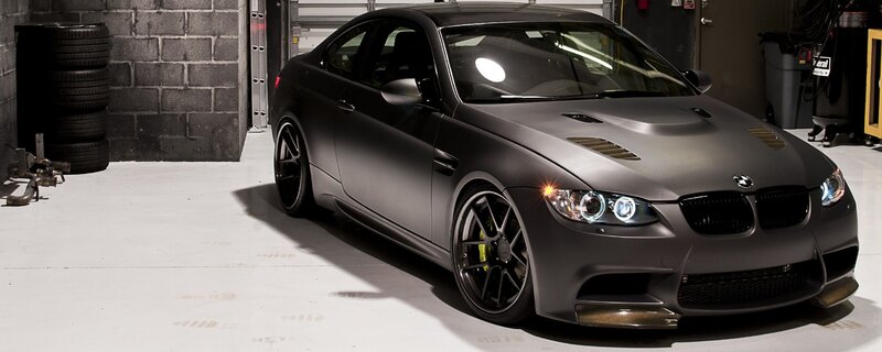 Matte Black Bmw M3 — Gray, Dramatic, Photograph, Car, Tires