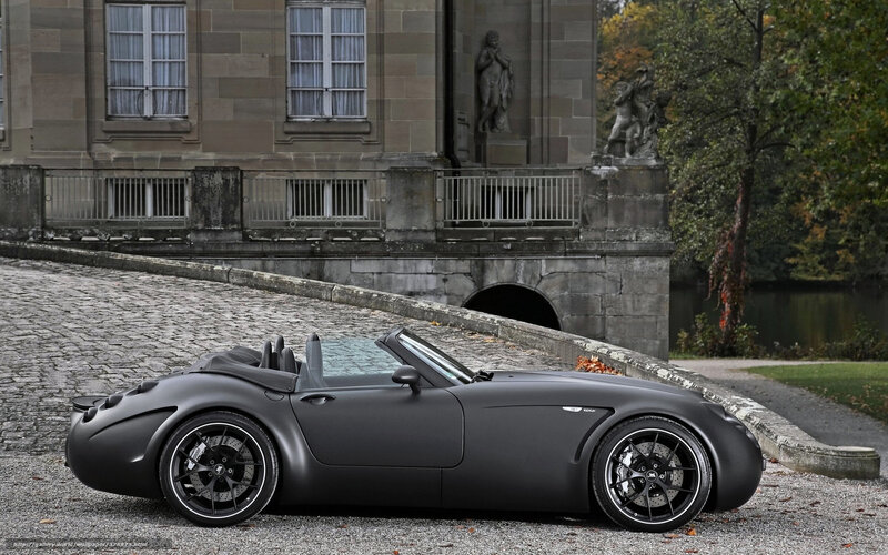 Matte Black Convertible Car — Serene, Autumn