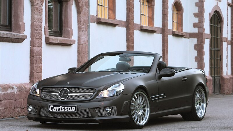 Matte black convertible car
