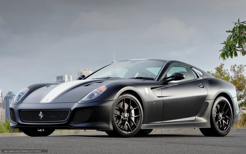 Matte black Ferrari sports car