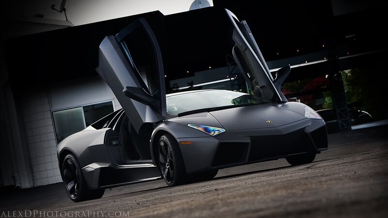 Matte Black Lamborghini — Dramatic