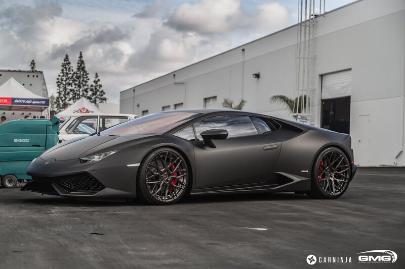 Matte Black Lamborghini — Gray, Dramatic, Afternoon, Photograph