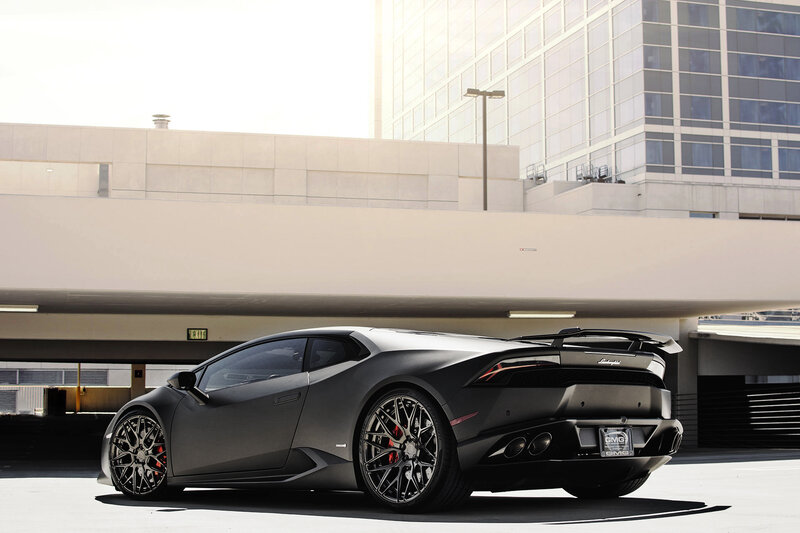 Matte Black Lamborghini — Gray, Dramatic, Afternoon