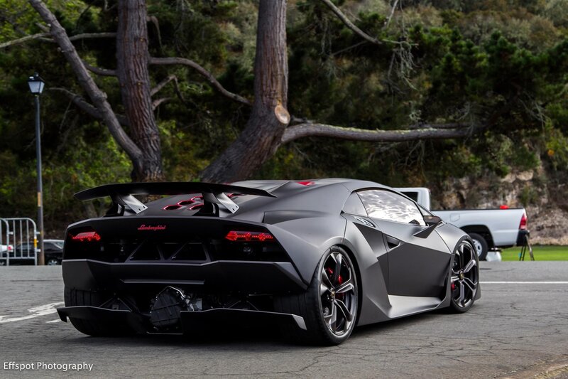 Matte black Lamborghini sports car