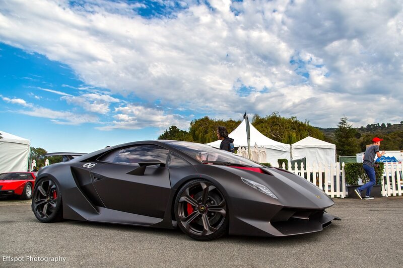 Matte black Lamborghini sports car