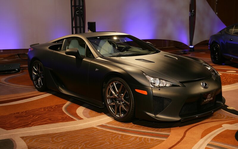 Matte black Lexus LFA sports car