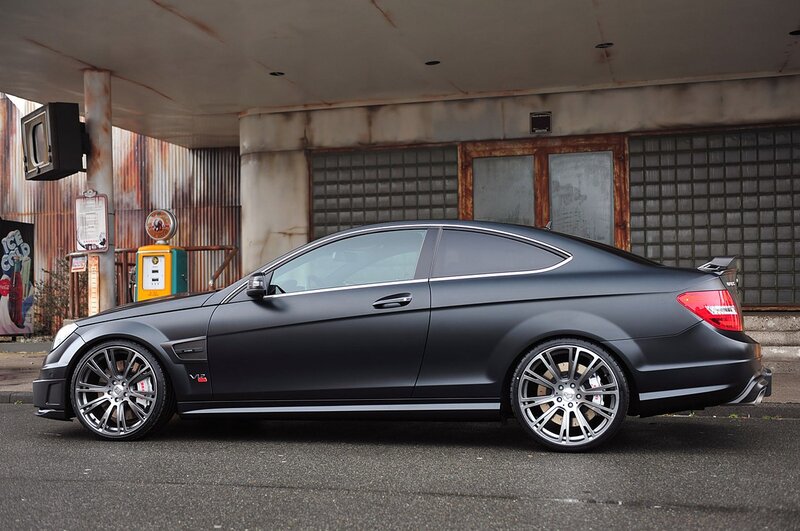 Matte black Mercedes-Benz C63 AMG
