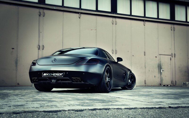 Matte black Mercedes-Benz SLS AMG
