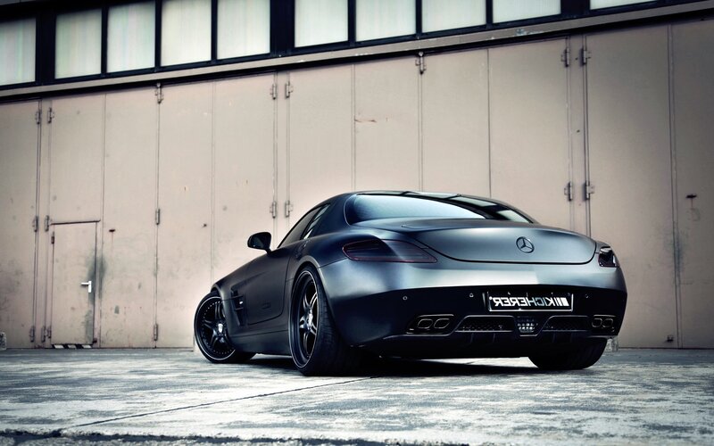 Matte black Mercedes-Benz SLS AMG