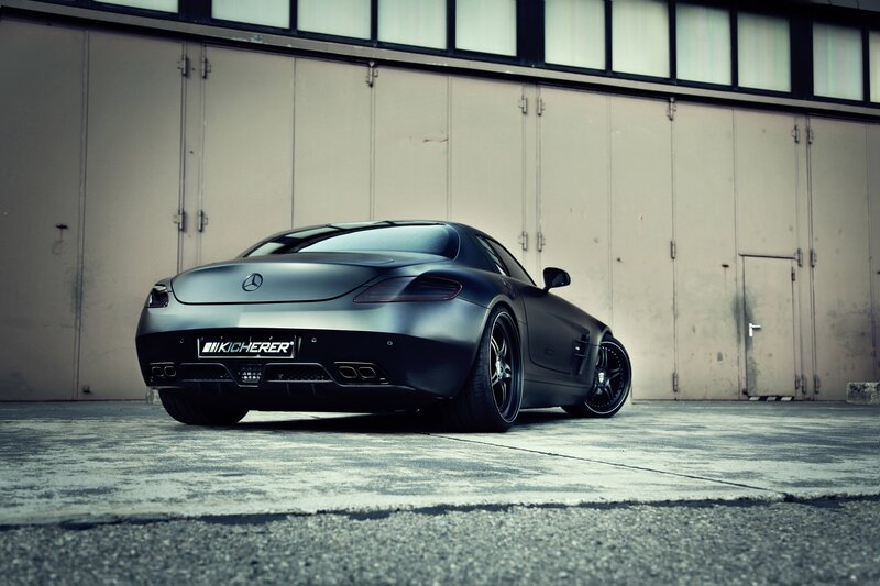 Matte black Mercedes SLS AMG