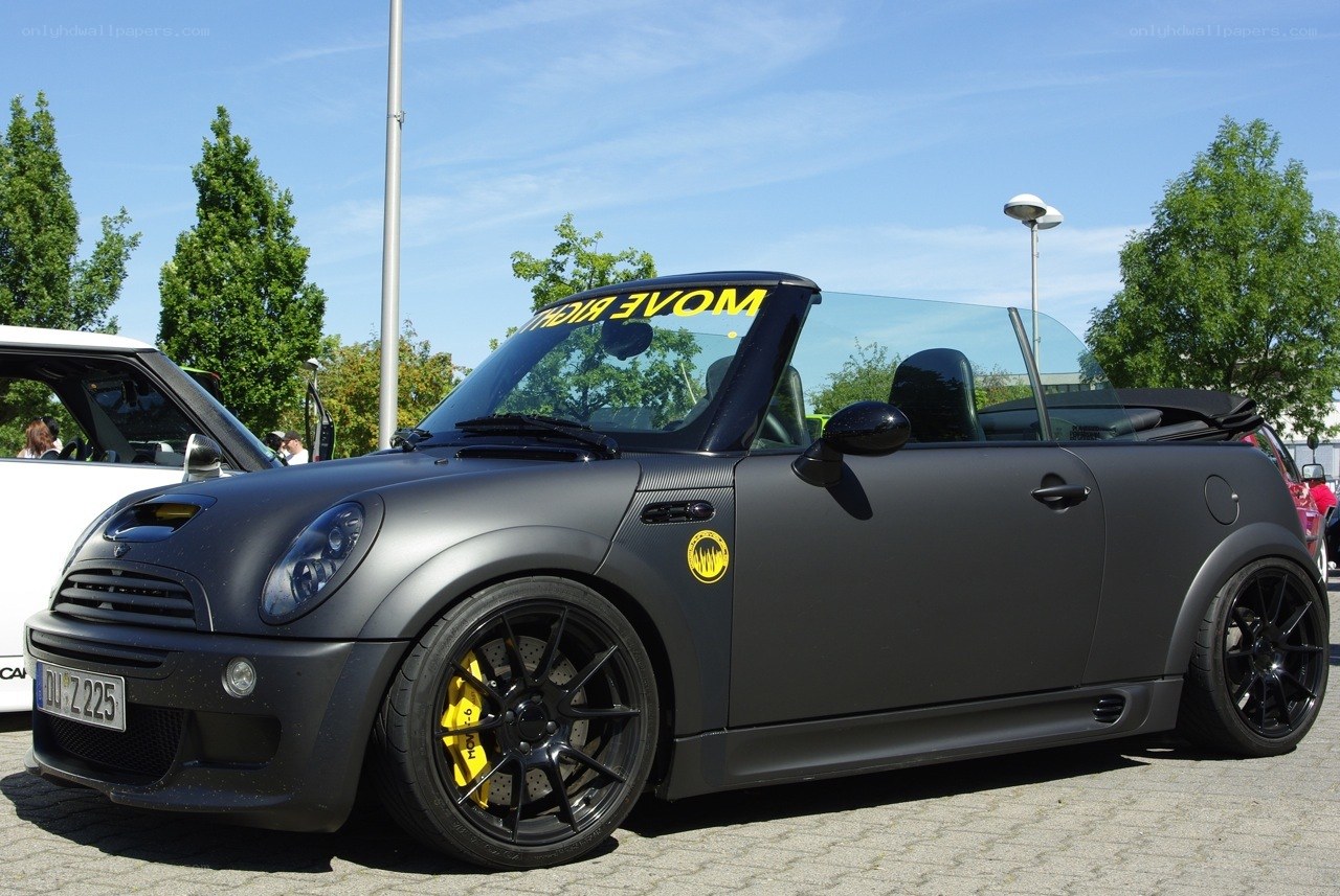 Matte black MINI convertible