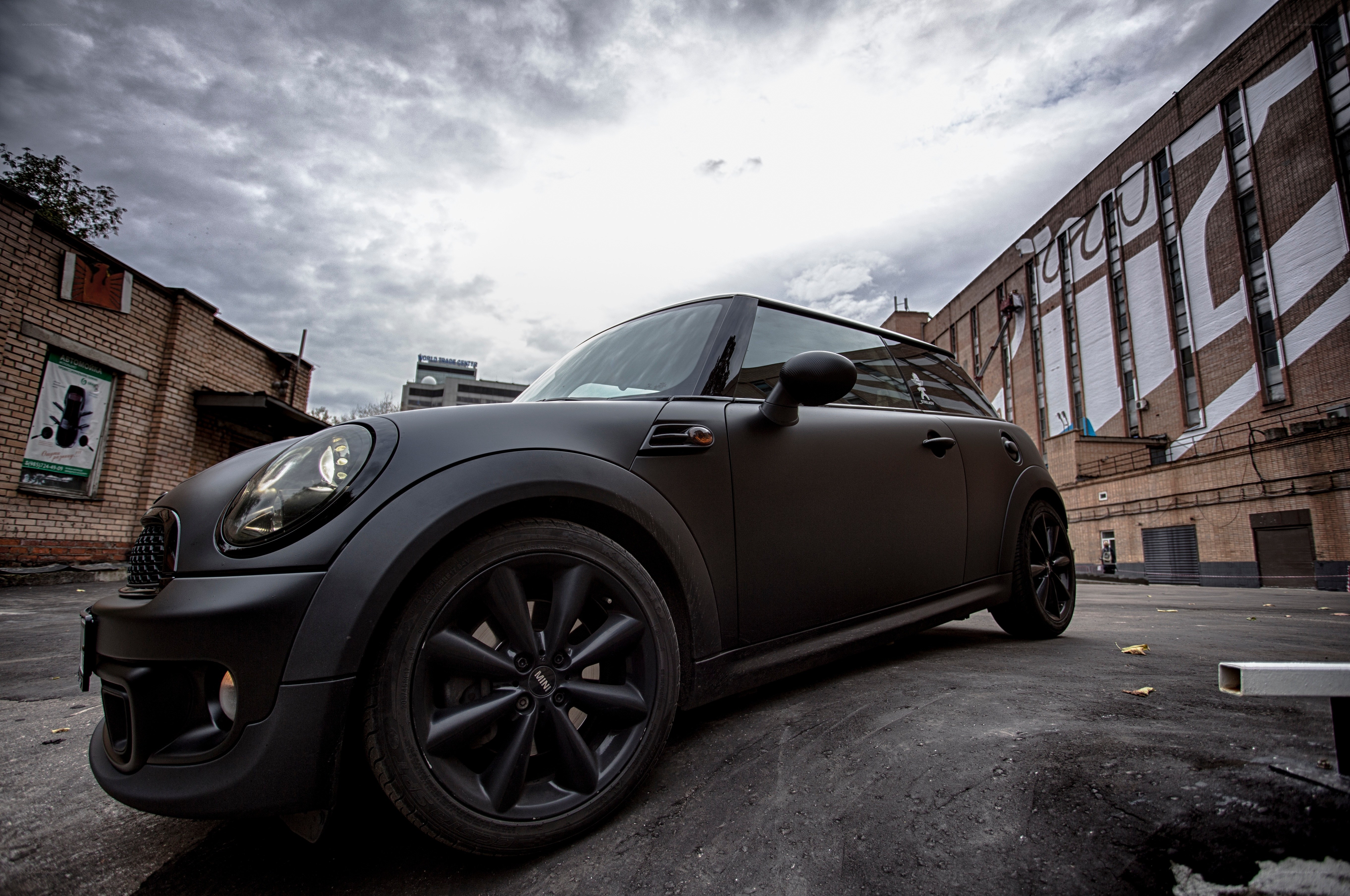 Matte black Mini Cooper