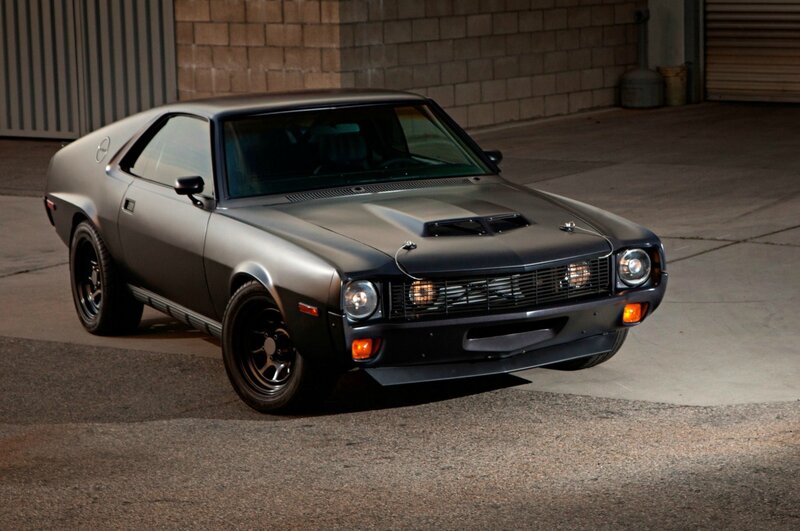 Matte Black Muscle Car — Gray