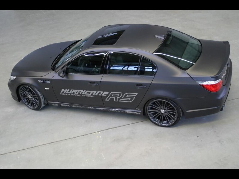 Matte black performance sedan
