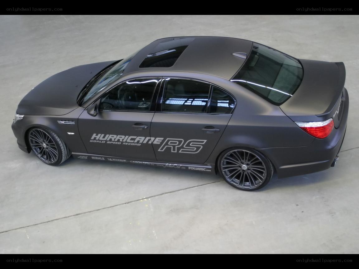 Matte black performance sedan