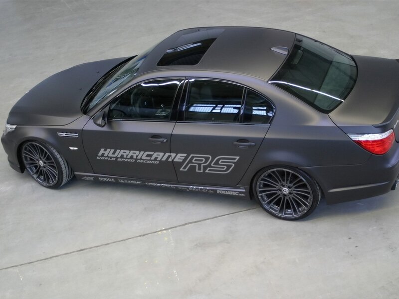 Matte black performance sedan