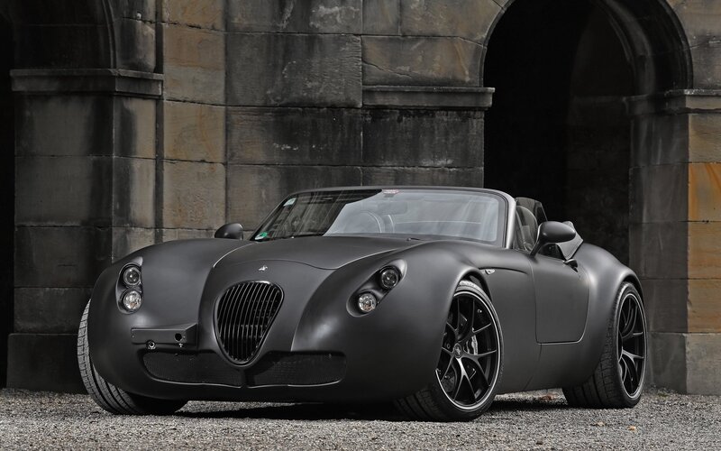 Matte black sports car