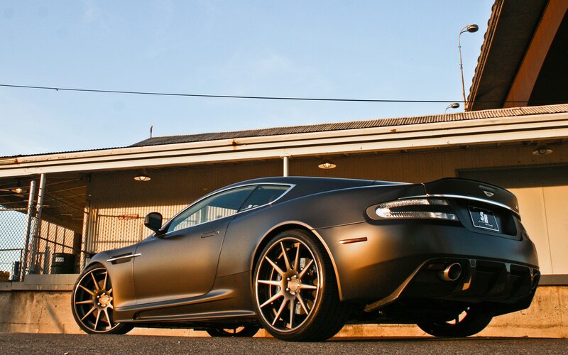 matte black sports car