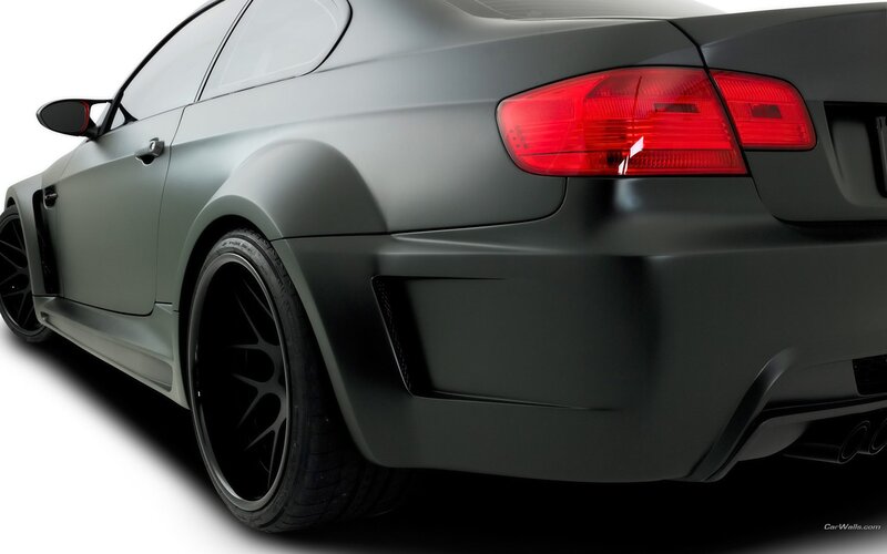 matte black sports car