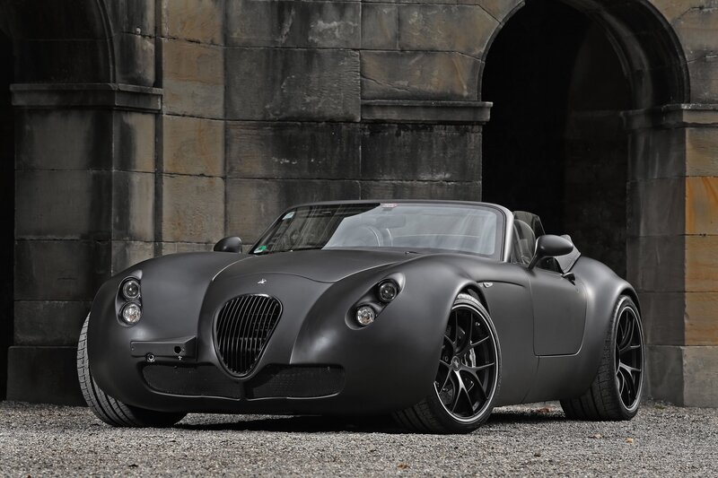 Matte black sports car