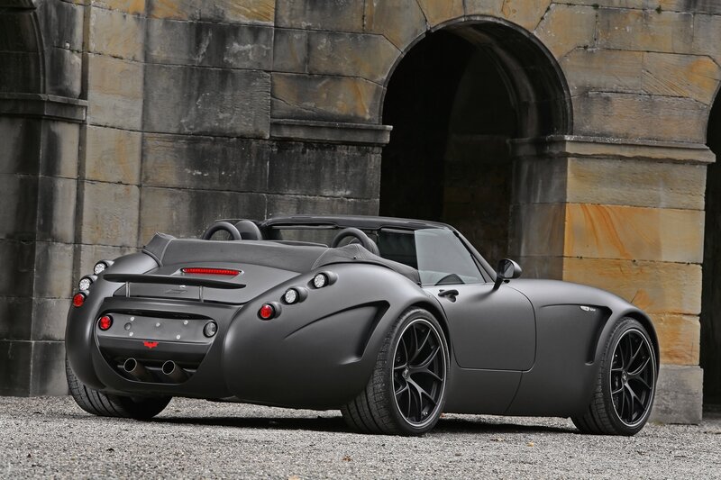 Matte black sports car