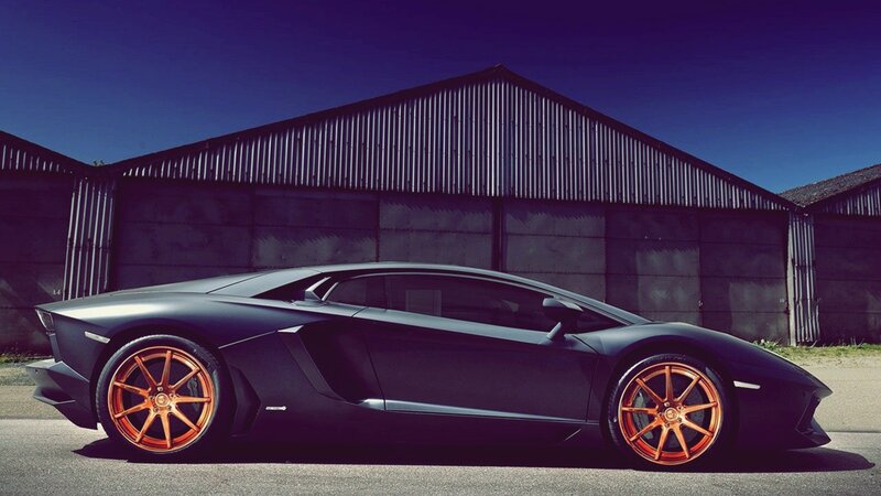 Matte black sports car