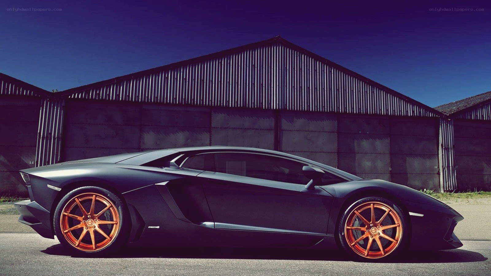 Matte black sports car