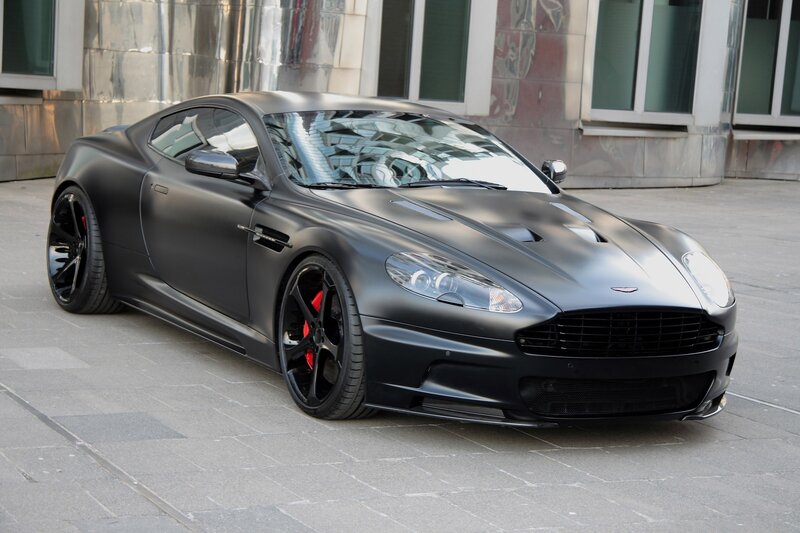 Matte black sports car
