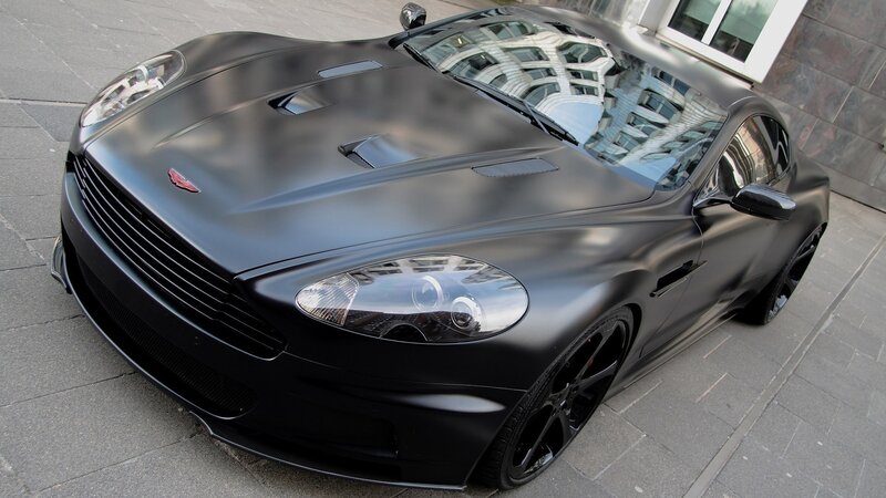 matte black sports car