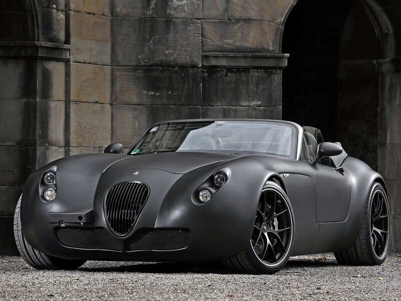 Matte black sports car