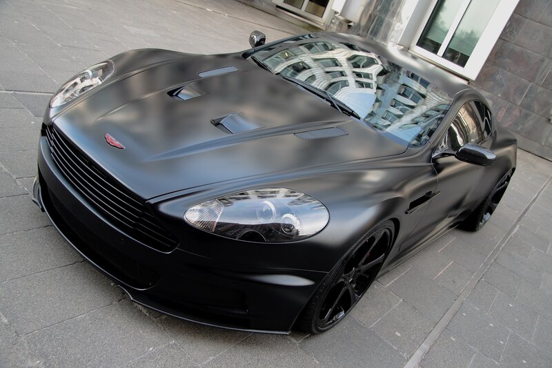 Matte Black Sports Car — Afternoon