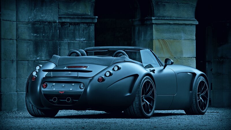 Matte Black Sports Car — Dramatic, Night