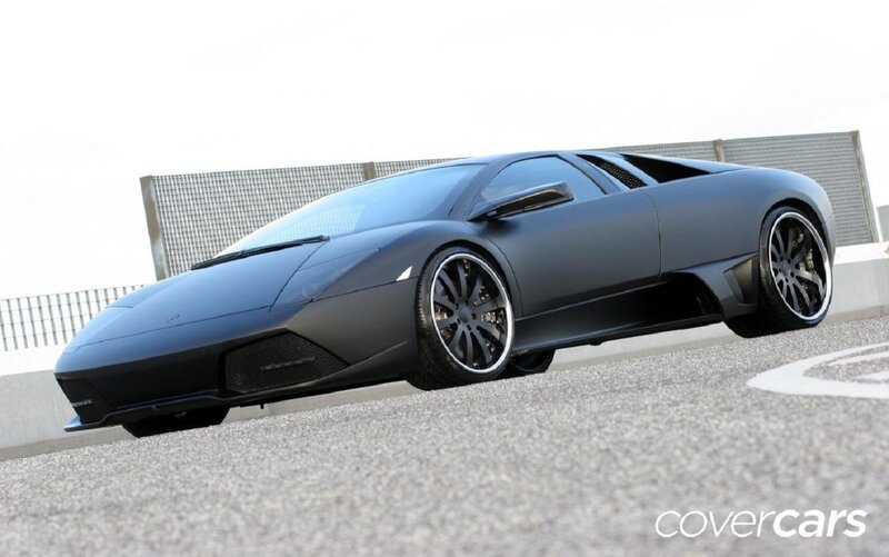 Matte Black Sports Car — Dramatic, Photograph