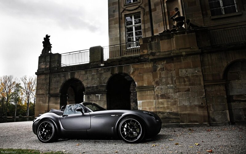 Matte Black Sports Car — Gray, Dramatic, Autumn