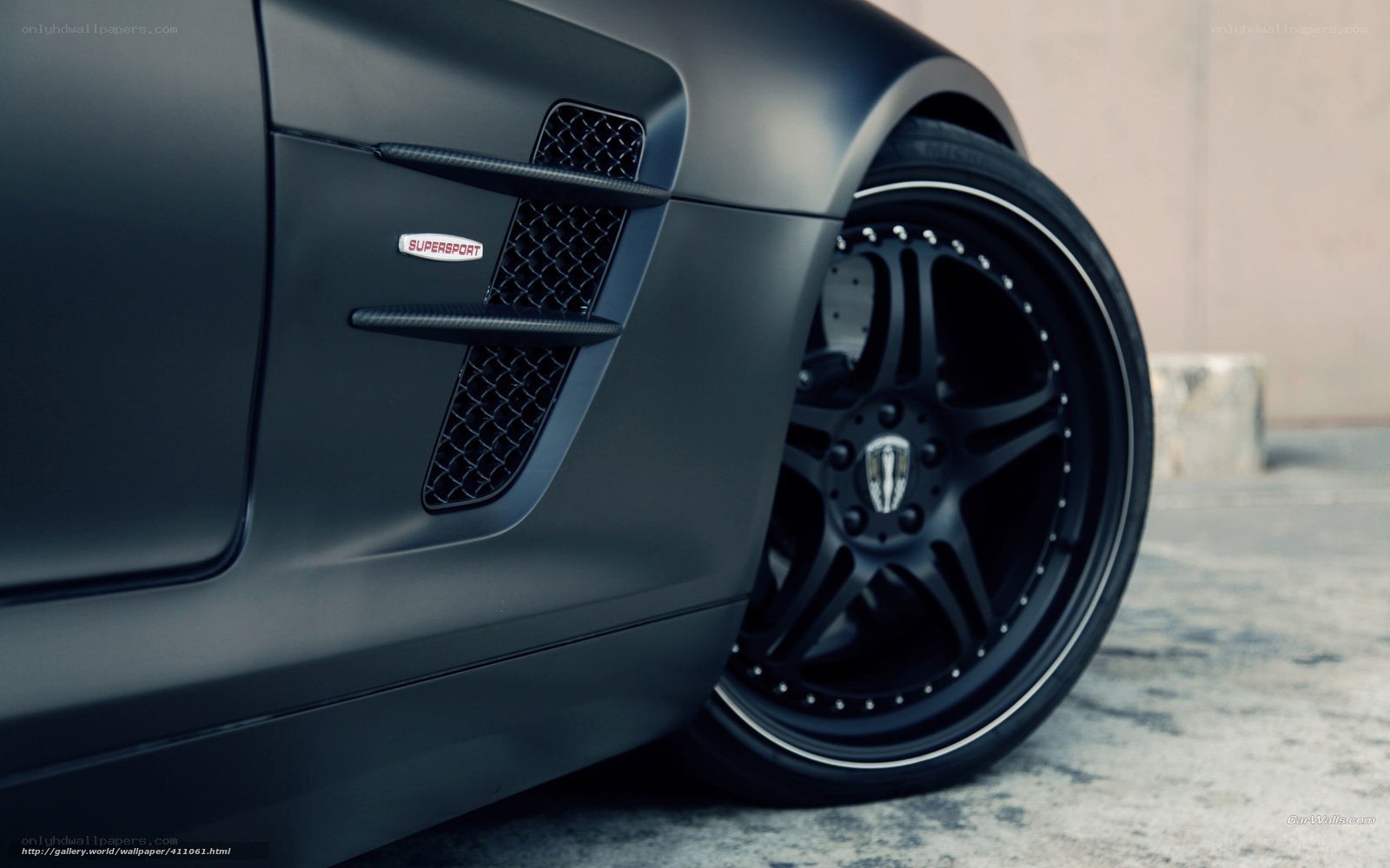 Matte black sports car wheel