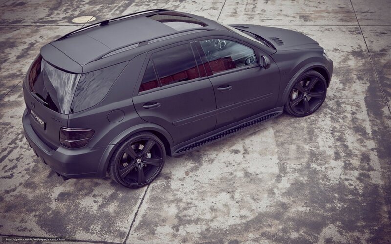 matte black SUV from above