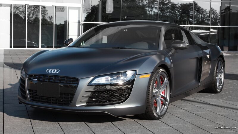 Matte gray Audi R8 sports car