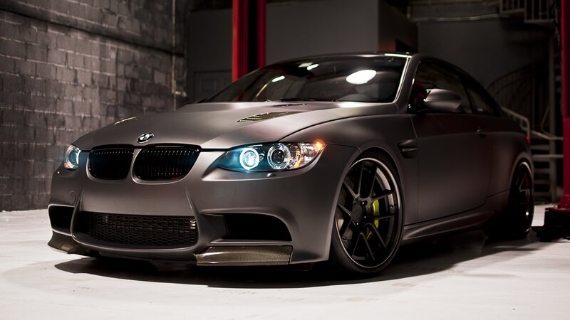 Matte gray BMW M3 coupe