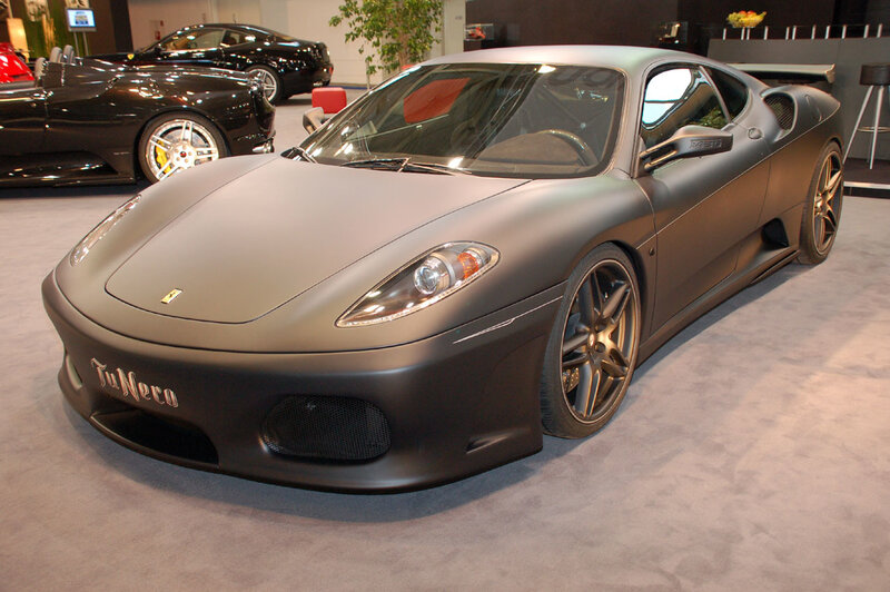 Matte gray Ferrari sports car