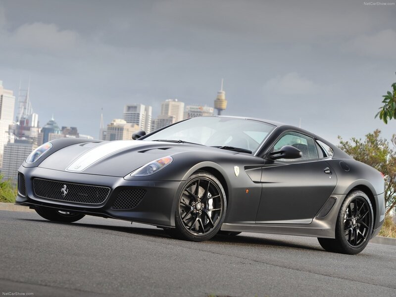 Matte gray Ferrari sports car