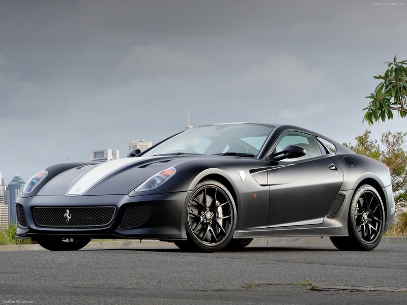 Matte gray Ferrari sports car