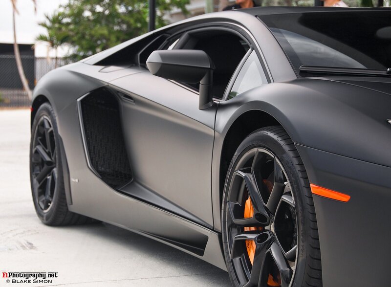 Matte gray Lamborghini sports car