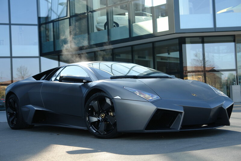 Matte gray Lamborghini sports car