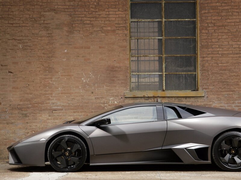 Matte gray Lamborghini sports car