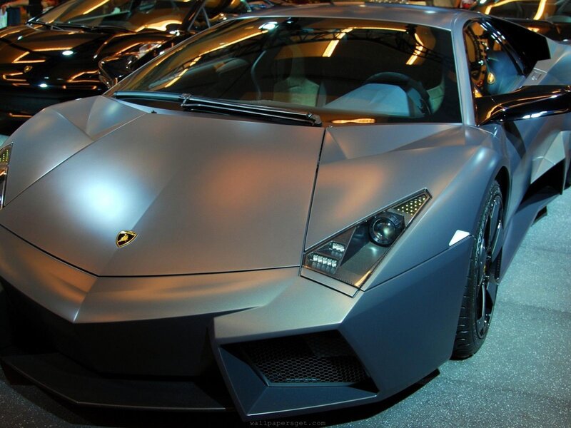 Matte gray Lamborghini sports car