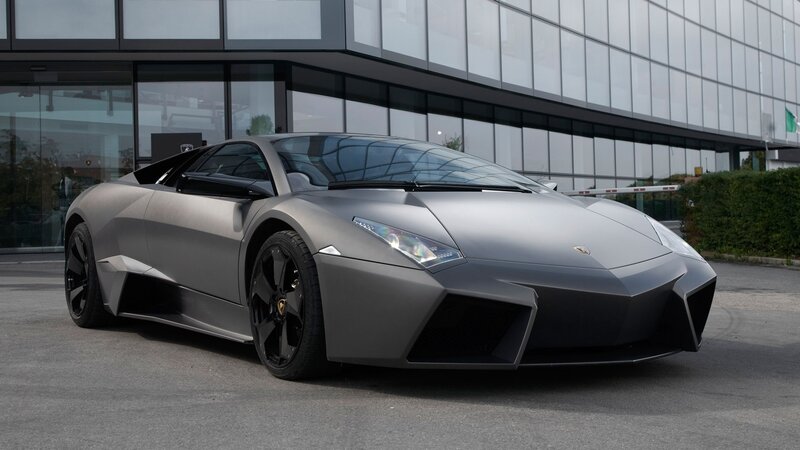 Matte gray Lamborghini sports car