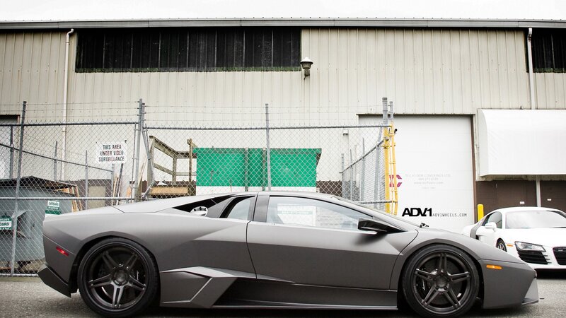 Matte gray Lamborghini sports car